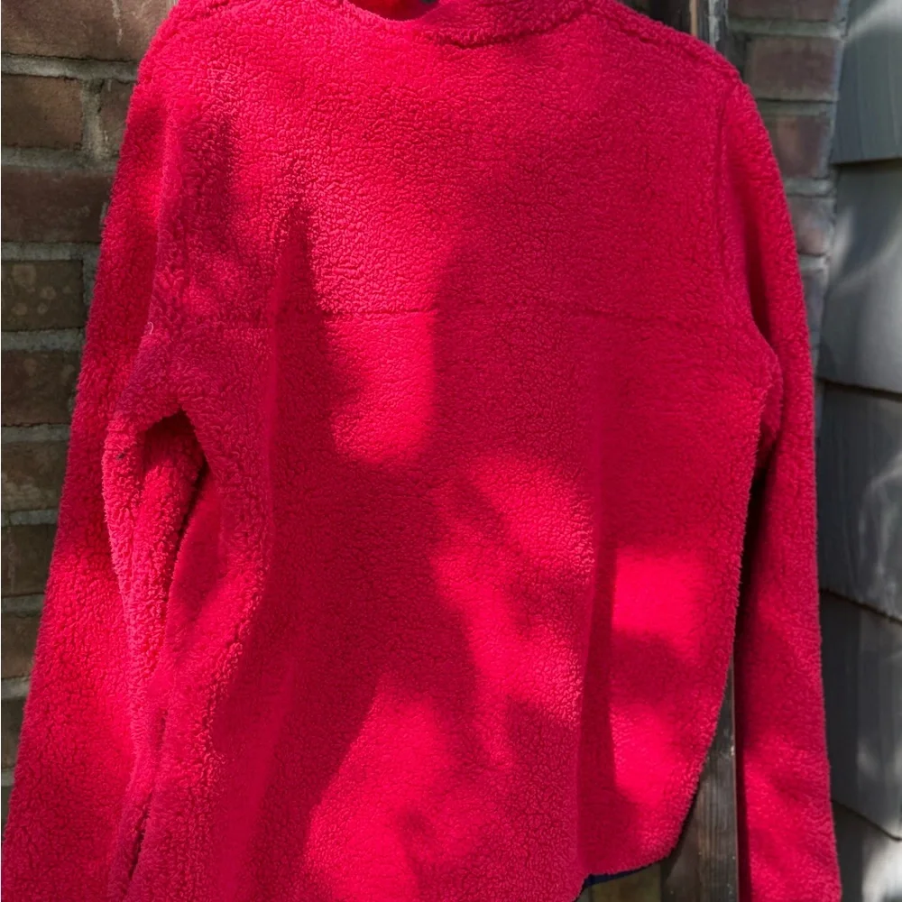 Columbia Woman’s Vibrant Red Sherpa Teddy Zip Up, XL - Picture 7 of 8
